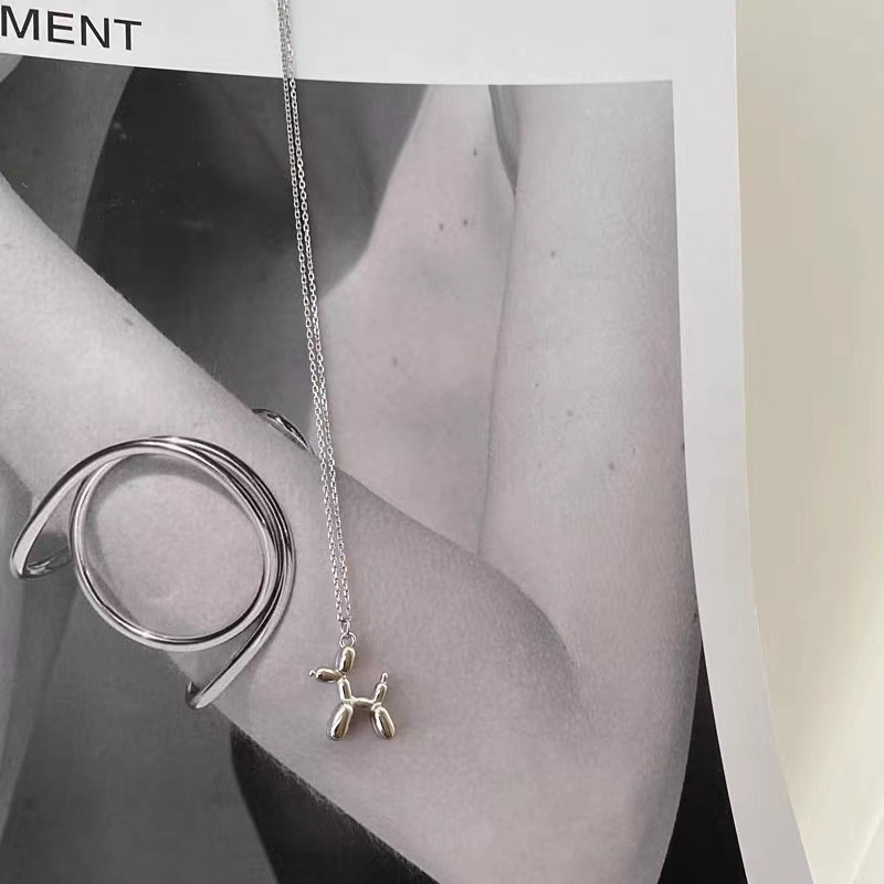 Kalung Dengan Liontin Bentuk Balon Anjing Tiga Dimensi Untuk Pria Dan Wanita