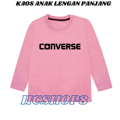 Kaos Anak Lengan Panjang Logo Conv3 Cowok Cewek Usia 2-16th