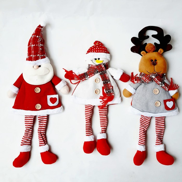 Hiasan Natal Boneka Natal Santa Snowman Rusa Hiasan Natal Gantungan Pohon Boneka Harga Grosir Termurah