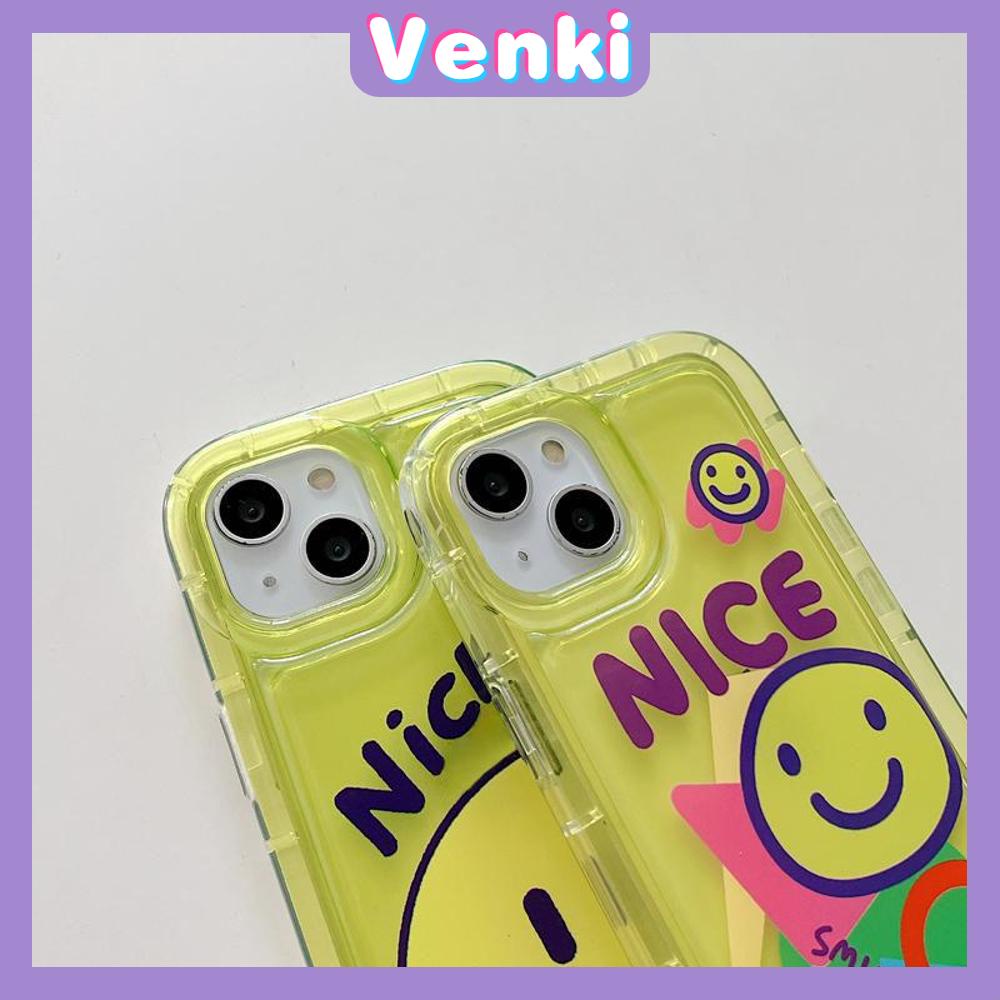 Case For iPhone 14 Pro Max TPU Soft Jelly Airbag Case Clear Yellow Smiley Case Camera Protection Shockproof For iPhone 14 13 12 11 Plus Pro Max 7 Plus X XR