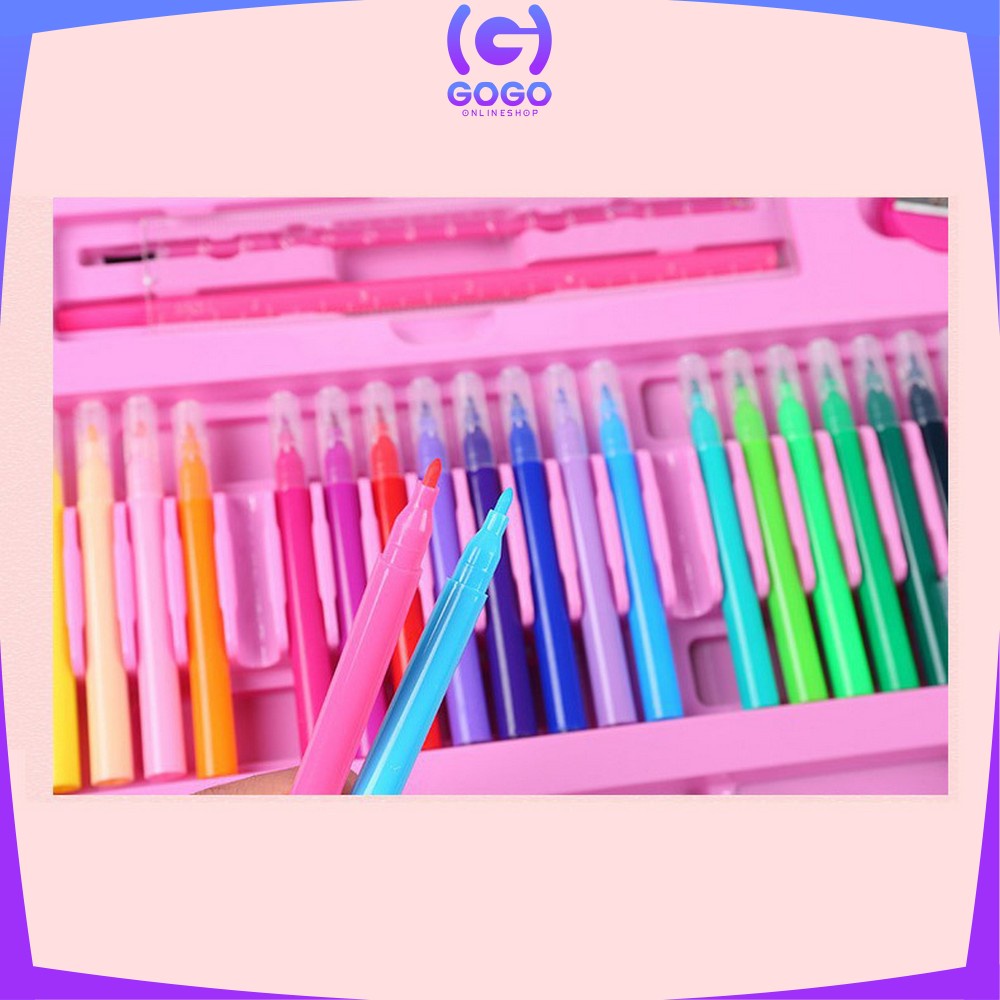 GOGO-A29 Pensil Warna Crayon Set Isi 208PCS / Peralatan Gambar Lukis Anak Mewarnai / Oil Paste Alat Tulis Colouring Book kids