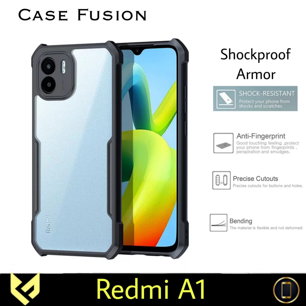 NEW PAKET 2IN1 REDMI A1 2022 / REDMI A2 Soft Hard Case Fusion ShockProof Free Anti Gores Layar High Quality Protector Screen Handphone