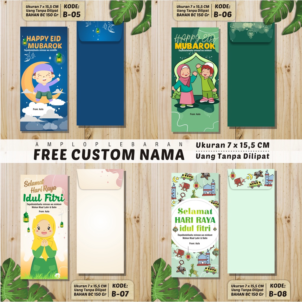 

[25 PCS] AMPLOP LEBARAN PREMIUM BISA CUSTOM NAMA BAHAN TEBAL 150GR