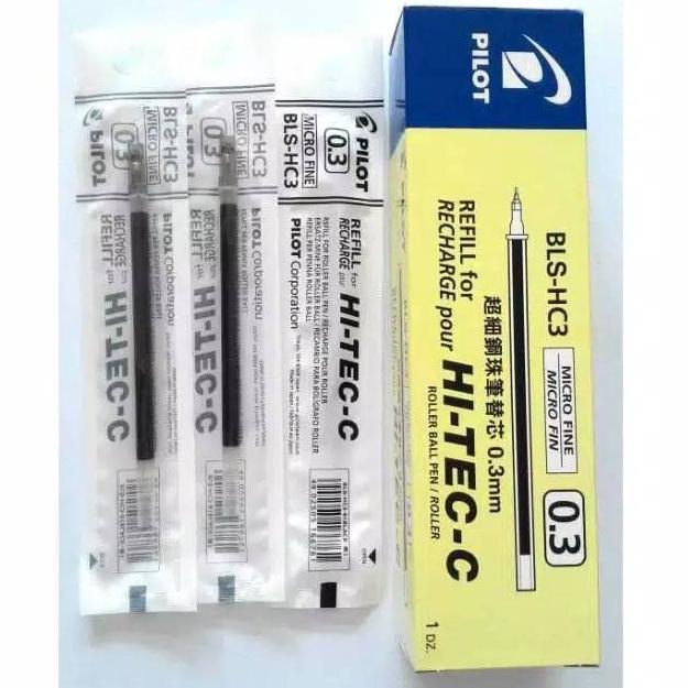 

[PRODUK R06AC] refill Hitec pilot 0.3 0.4 0.25 mm pen makna hitam dan biru refill hi tech pilot satuan isi ulang hi tech ICB