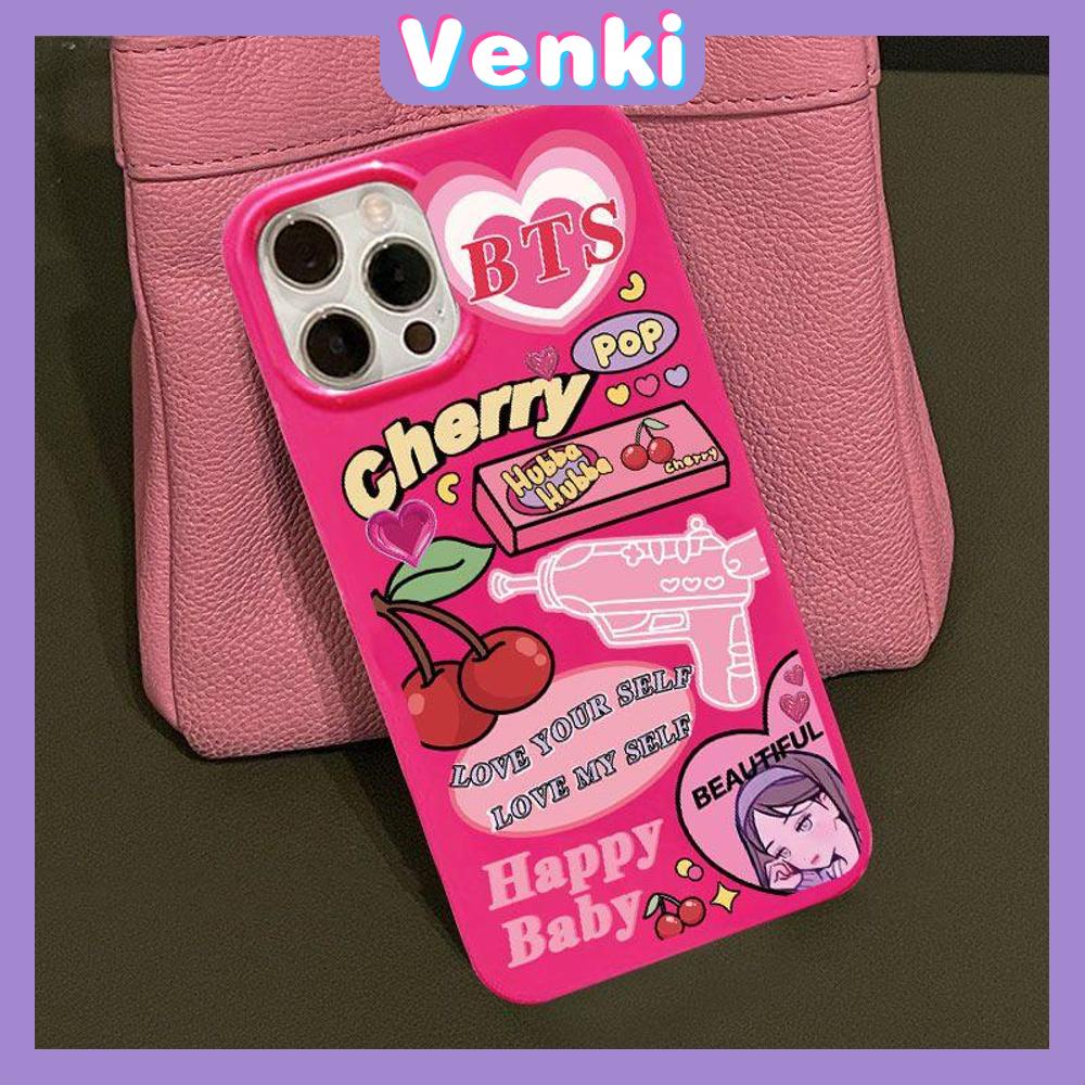 iPhone Case For 14 Series TPU Soft Case Sweet Cute Cherry Pop Glossy Rose Pink Candy Case Camera Protection Shockproof For iPhone 14 13 12 11 Plus Pro Max 7 Plus X XR