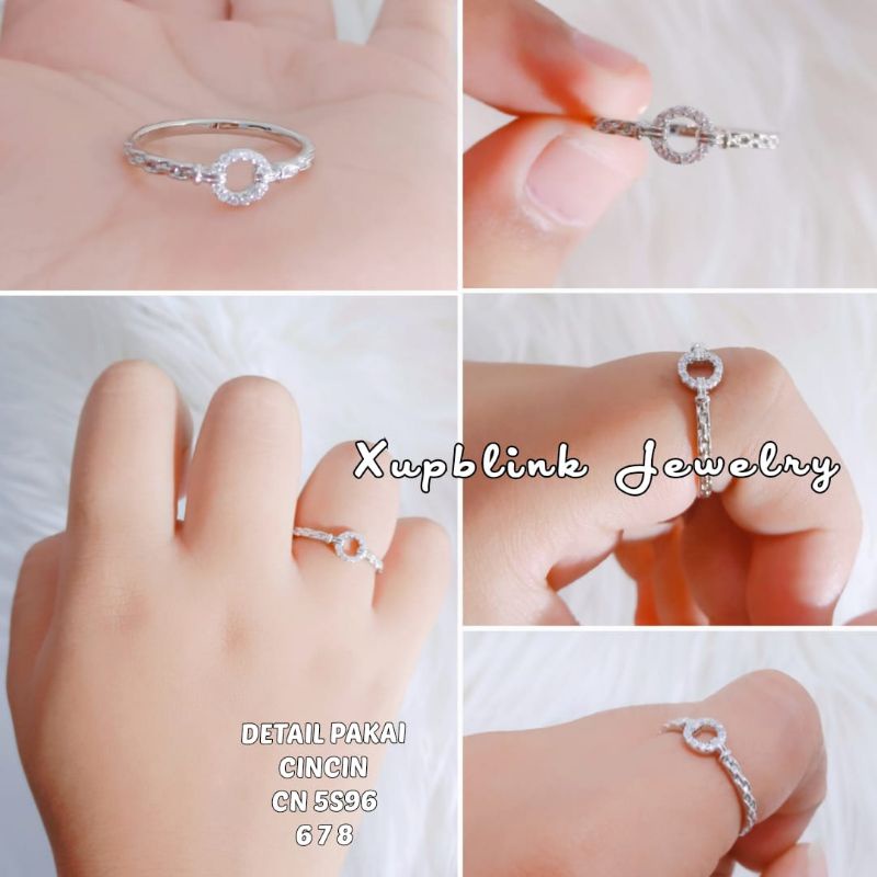 Cincin Titanium Wanita Model Berlian Fashion Super Mewah Dan Elegant