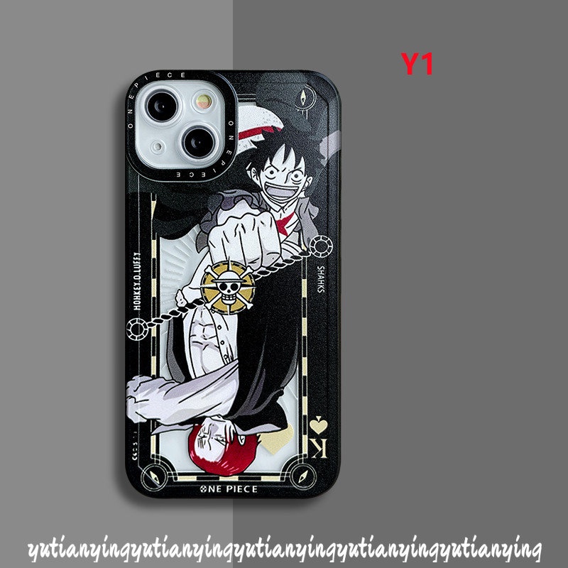 Soft Case TPU Motif Kartun Luffy One Piece Untuk IPhone 11 12 13 14 Pro MAX XR 7plus 7 8 6 6S 14 Plus X XS MAX 8plus SE 2020