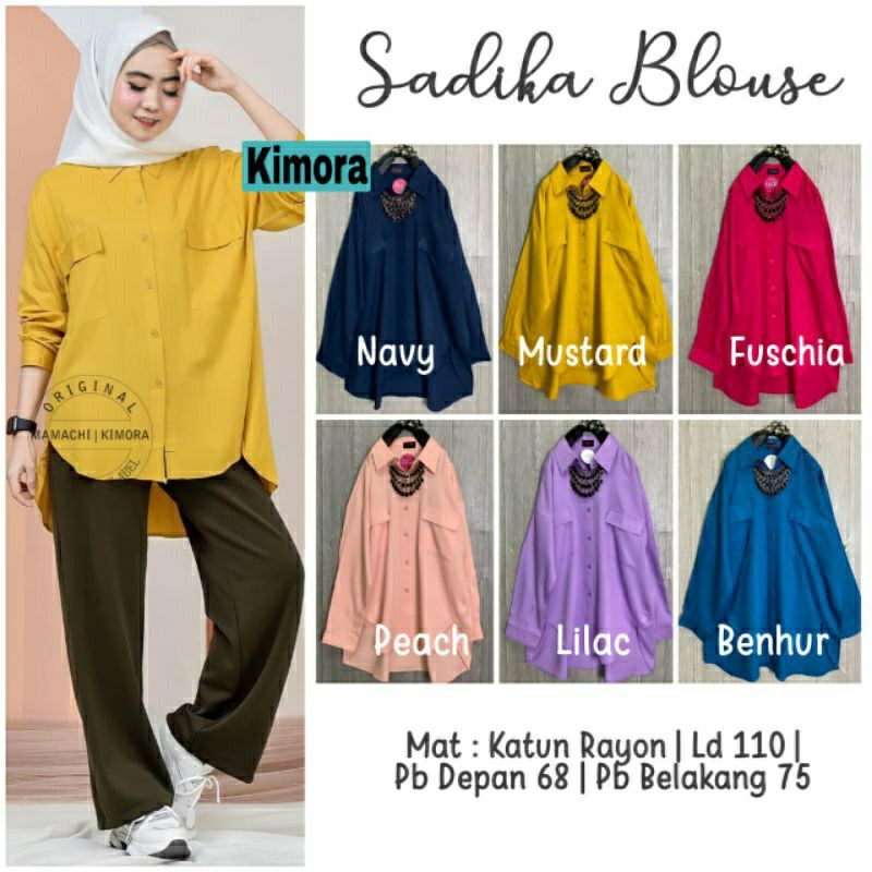 Sadika Blouse, BLOUSE/KEMEJA WANITA CANTIK MODIS FIT XXL LD 110 BAHAN KATUN RAYON PREMIUM TERMURAH OOTD