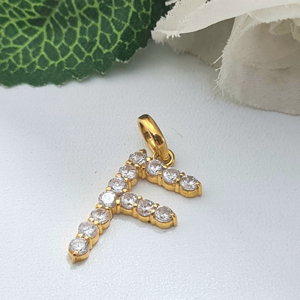 Liontin Emas Muda Huruf F