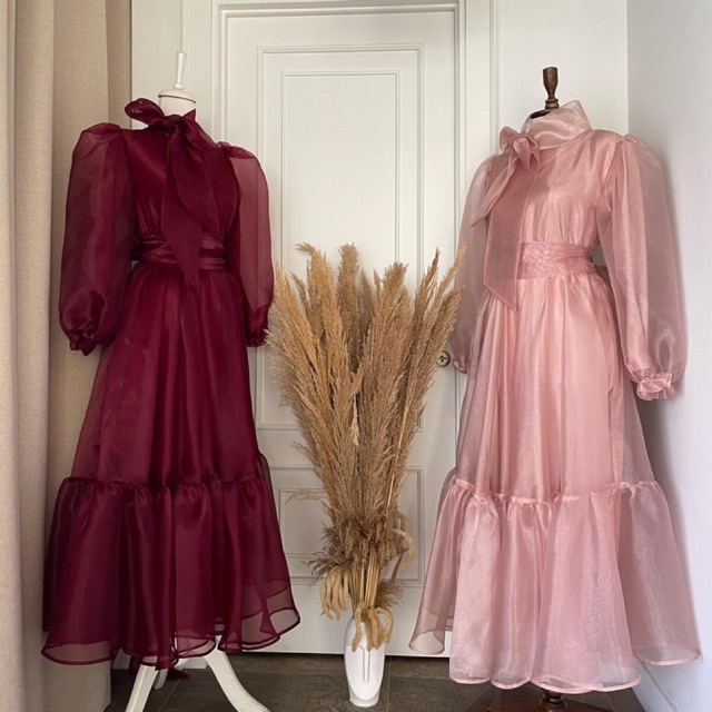 GAMIS ORGANDI KERAH PITA GAMIS TURKI SUPER PREMIUM BAGUS BANGET