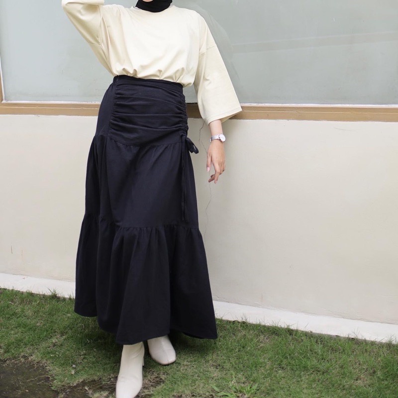 Linen skirt Rok serut samping linen