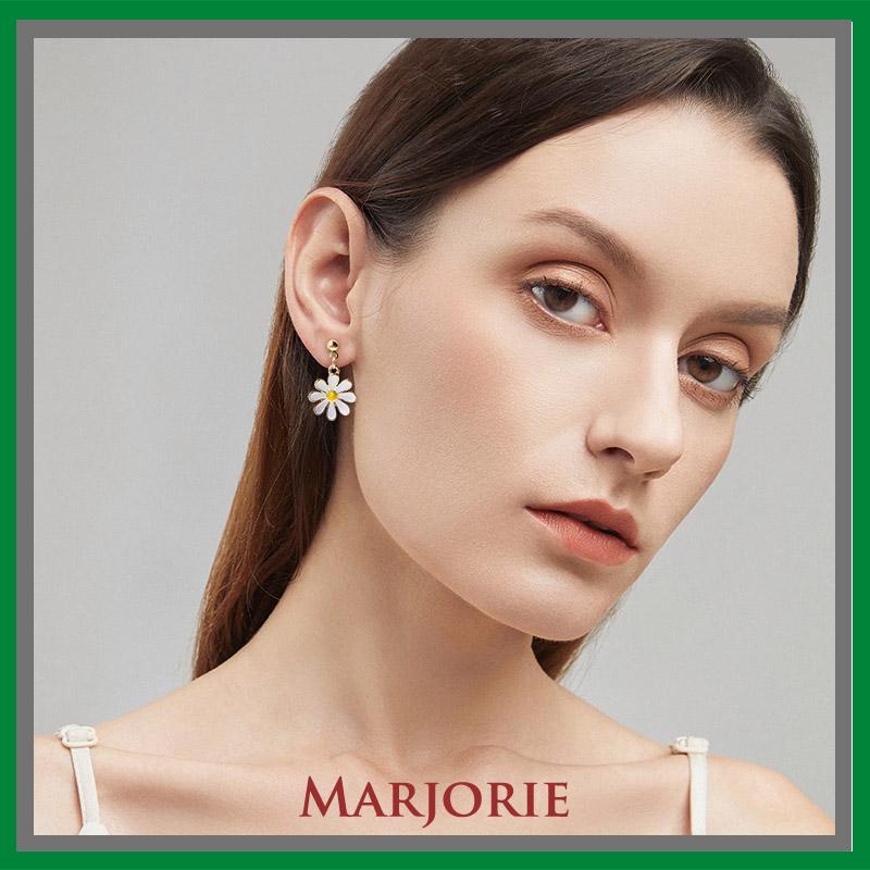 925 Silver Daisy Earrings Fashion Anting Pejantan Bunga Matahari Manis Segar-MJD