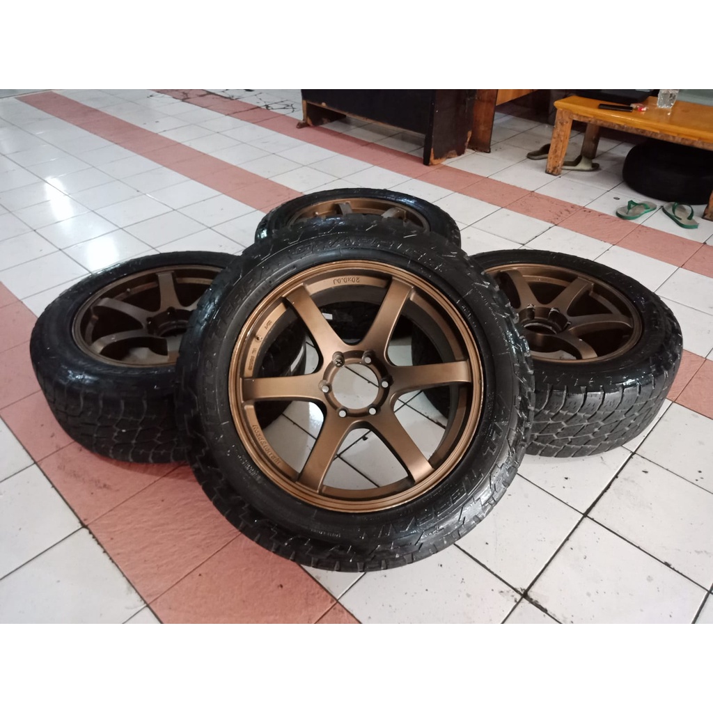VELG BEKAS MOBIL TE37 FORTUNER PAJERO RING20 R20X9 6X139ET18BRONZE BAN BONUS