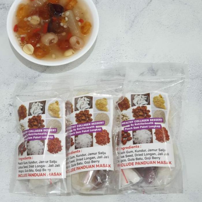 

(Grosir Pack 100gr) Paket Lengkap Peach Gum Tao Jiao 9 BAHAN !