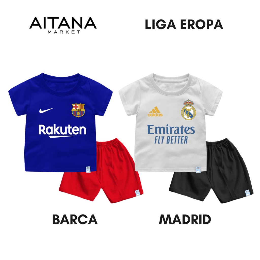 Setelan Baju Bola UEFA Europa League Untuk Anak dan Bayi Bahan Katun Combed 30s GRATIS Tambah Nama dan No Punggung