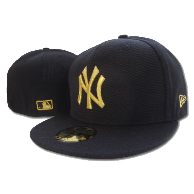 topi baseball build up built ny yankees new york mlb hitam emas import original 100% pria wanita bra