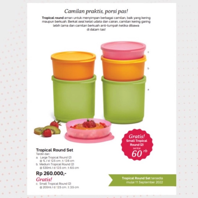 PROMO TUPPERWARE Tropical Round Set Toples