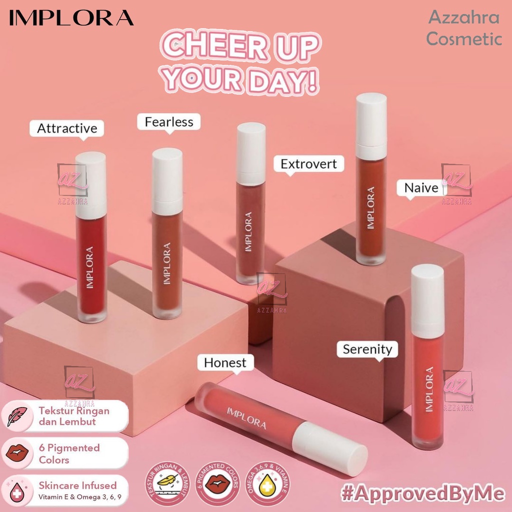 Implora Lip Velvet | Lip Cream | Lipstik | Lipvelvet | BPOM HALAL Kosmetik Bibir