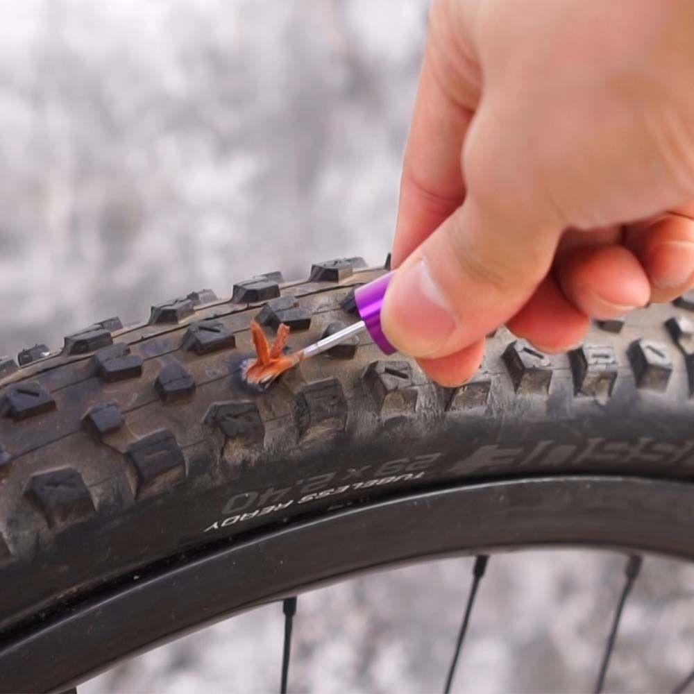 Lanfy Alat Perbaikan Ban Sepeda Portabel Bersepeda Mini Tubeless Tire Repair Tool Stang Colokan Tubeless Merawat Alat Perbaikan Ban Bor Memperbaiki Tusukan Datar Alat Perbaikan Sepeda