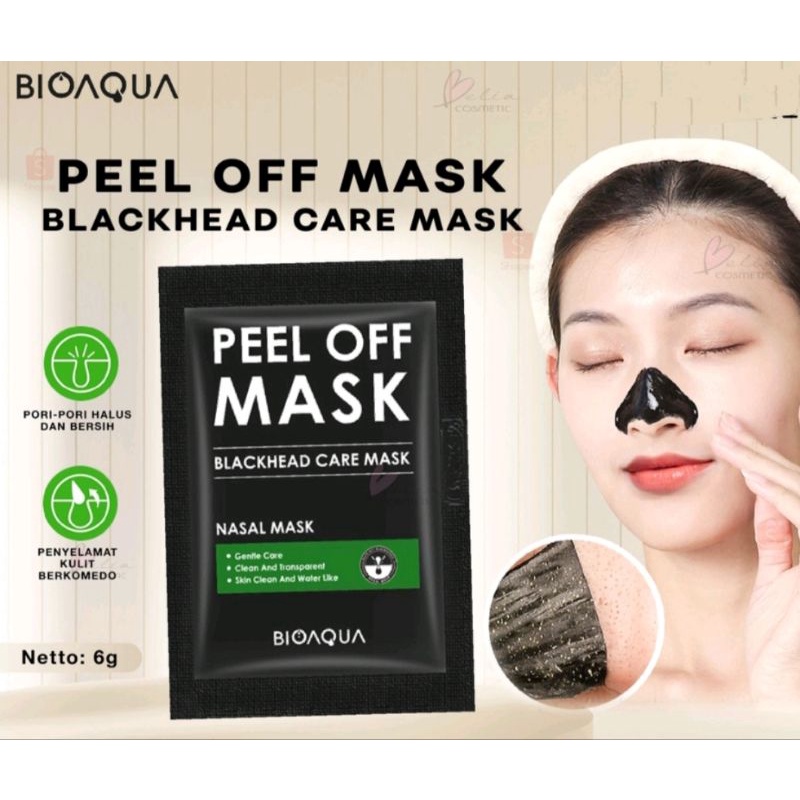 BPOM BIOAQUA MASKER PENGANGKAT KOMEDO BLACKHEAD CARE MASK PEEL OFF