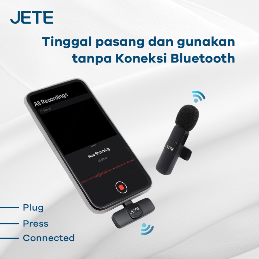 Microphone Clip On Wireless JETE CO1 - Garansi 2 Tahun