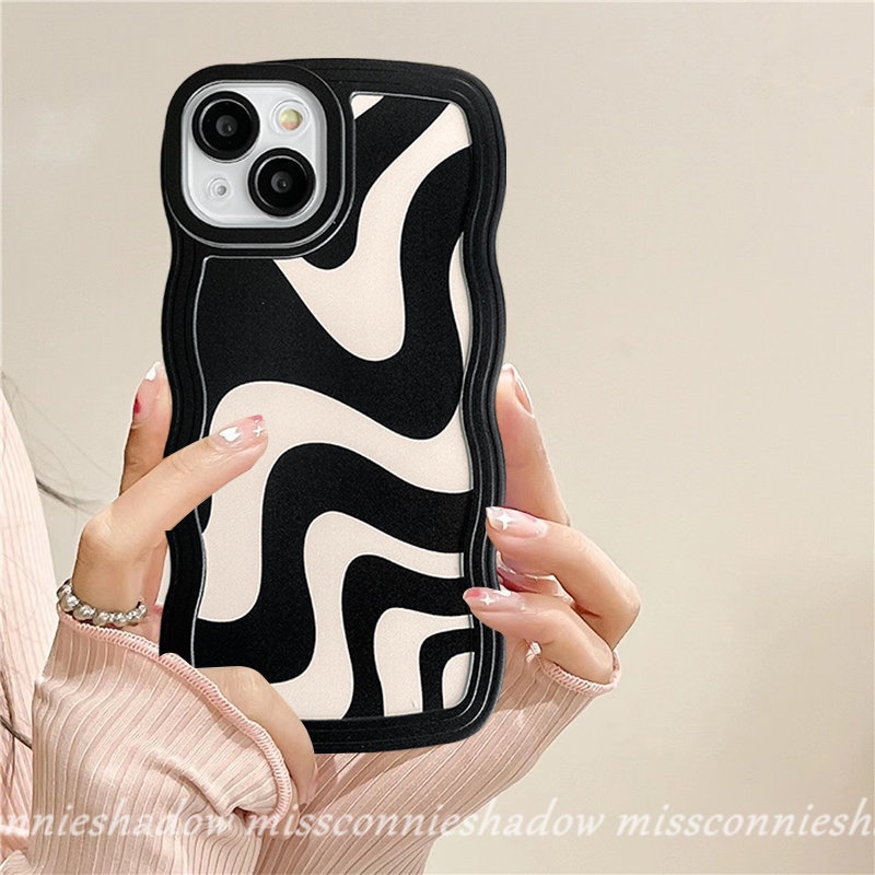 Soft Case Untuk Samsung A04s A04 A14 A04E A03s A32 A12 A13 A52 A53 A30s A51 A03 A52s A22 A20 A20s A23 A50 A31 A30 A02s A33 A11 A21s Art Zebra Pattern Irregular Stripe Wavy Edge Cover