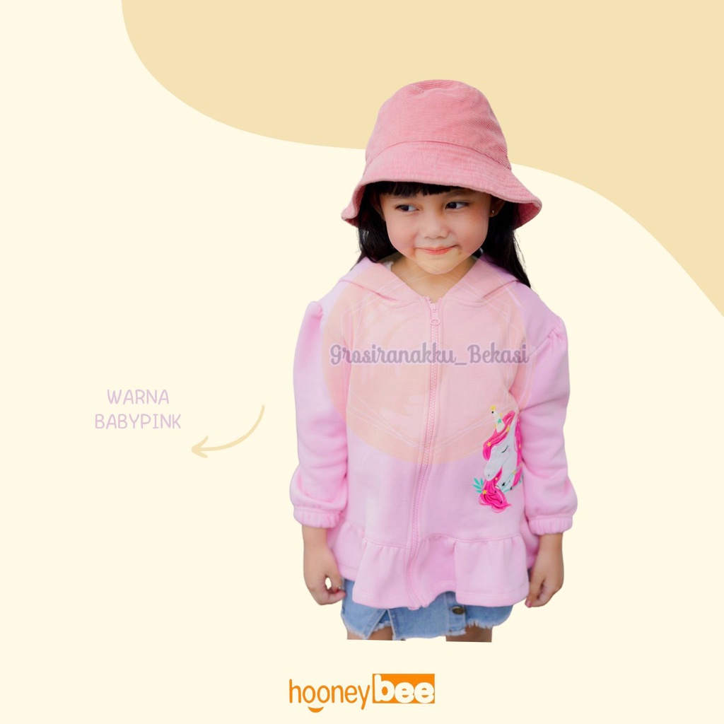 Jacket Anak Cewek Jemima Hooneybee Warna Babypink Size 1-5 TH