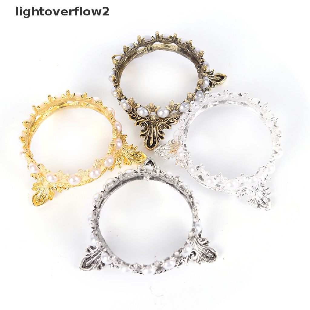 (lightoverflow2) 1pc Stand Holder Kuas Nail Art Bentuk Mahkota Hias Mutiara