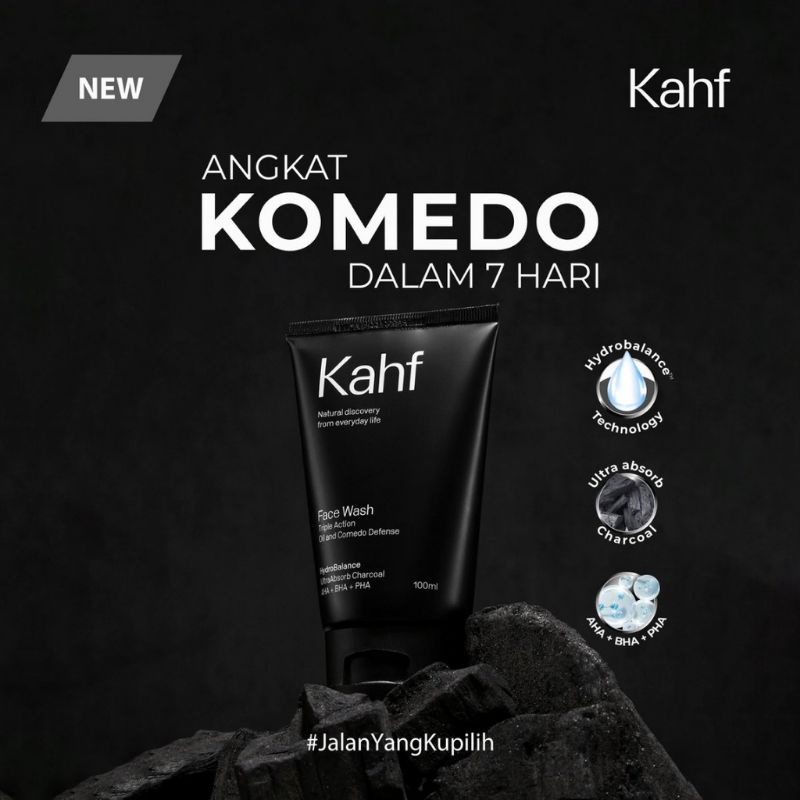 KAHF Face Wash 100mL (TUBE)| Sabun Wajah Pria / Cuci Muka / Face Wash / Scrub / Exfoliating