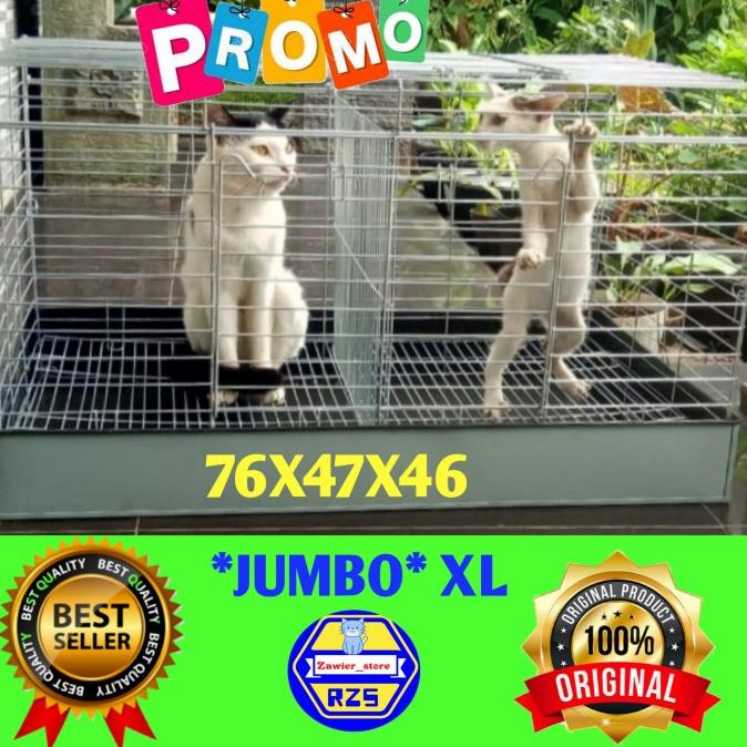 Baru kandang kelinci besar galvanis besi lipat ukuran 76 promo