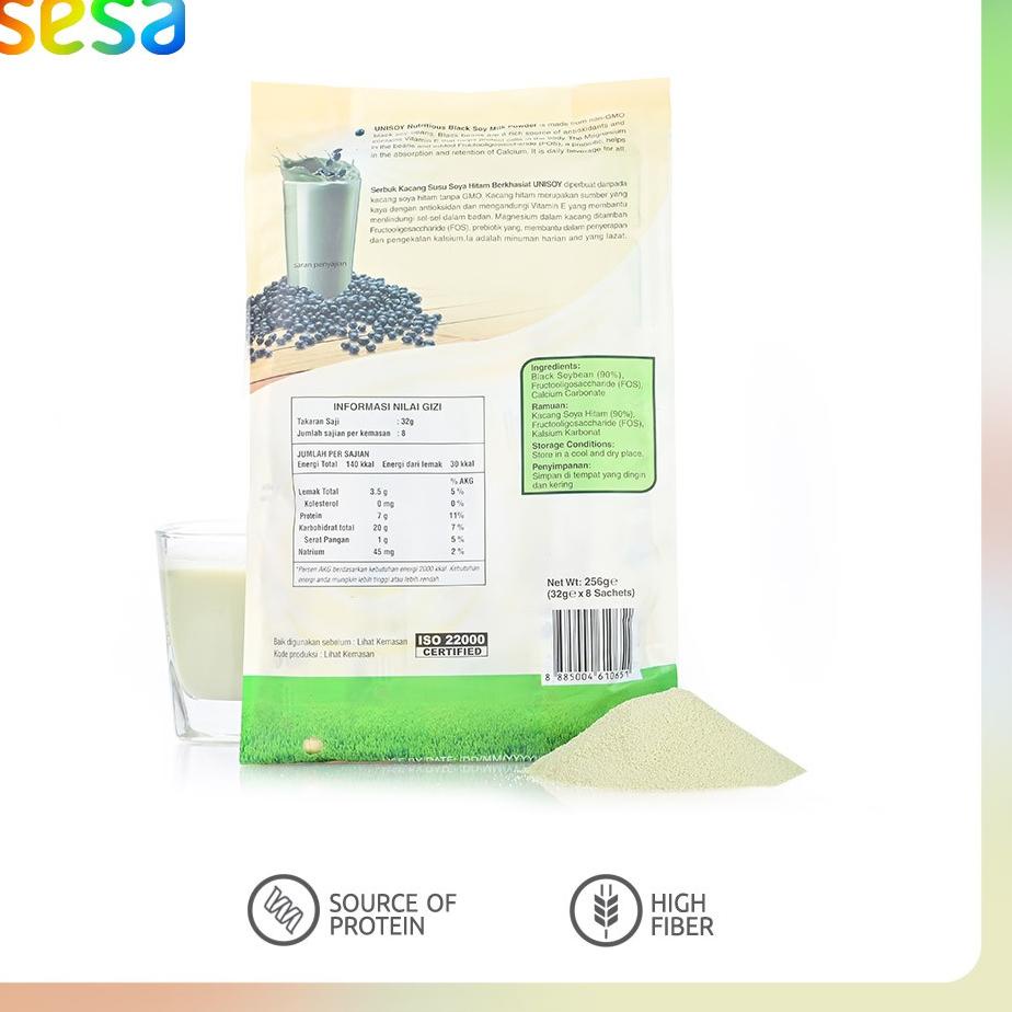 

Harga Bersaing--Unisoy - Organic Soy Milk Black Soya 256 g (8 Sachets @32 g)