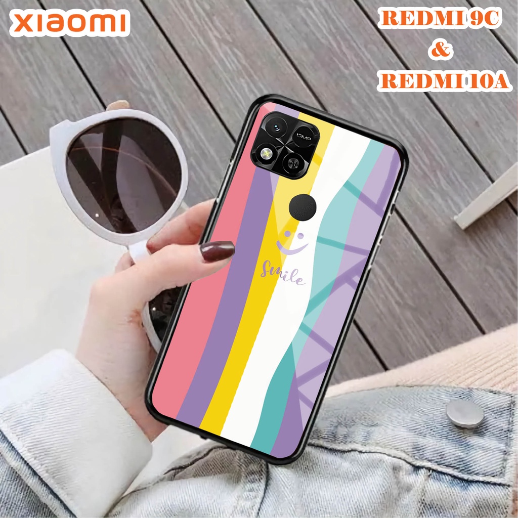 Softcase Glass Kaca REDMI 10A & REDMI 9C - Case Handphone REDMI 10A  REDMI 9C [T24].