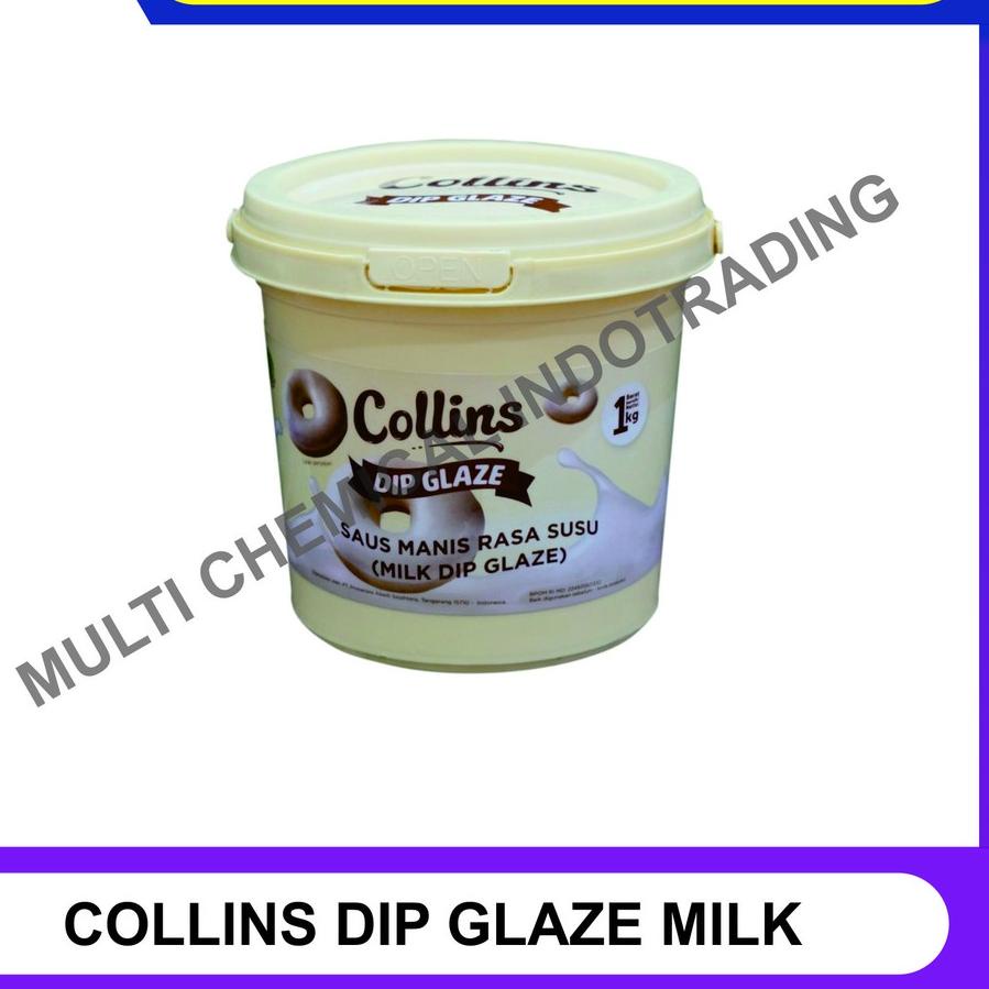 

10.10 Brand COLLINS DIP GLAZE 1 KG - TOPPING DONAT PISANG NUGGET - MILK SUSU gas !!