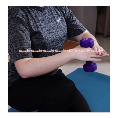 Berwyn Dumbbell Neoprene 2kg Peralatan Olahraga Barbel Ungu 2 kg Dumbel Berwin Black Barbell Warna Ungu Latihan Beban