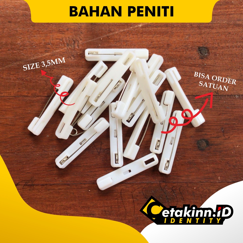 

Peniti Murah Name Tag Nama Dada Bross Plastik 3,5 cm Berkualitas