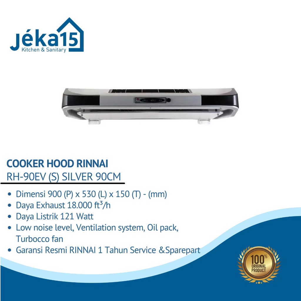 COOKER HOOD RINNAI | PENGHISAP ASAP | RINNAI RH 90EV (G)/(S)