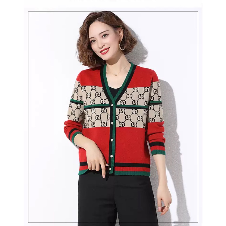 MANTEL ATAU SWEATER WANITA NECK-V PENDEK WANITA KARDINGAN RAJUTAN ATASAN BARU KOREA