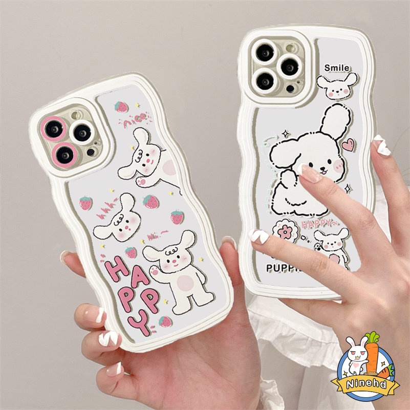 Soft Case Silikon Glossy Motif Kartun Anak Anjing Untuk iPhone 14 13 12 11 Pro Max X Xr Xs Max 8 7 6 6s Plus