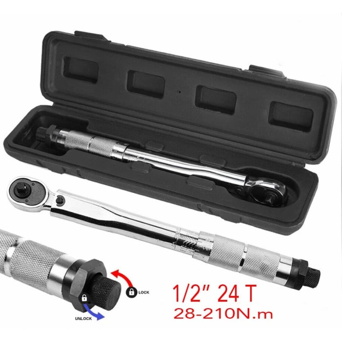 Kunci torsi momen 1/2" haida 28-210 N.m