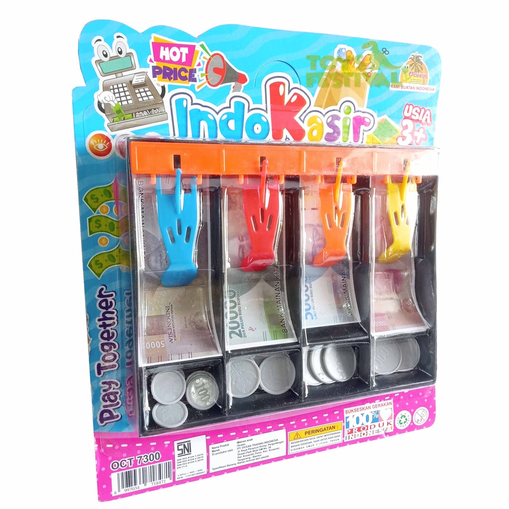 1 Set Mainan Anak Indo Kasir Cashier Payment Uang Lembar dan Koin