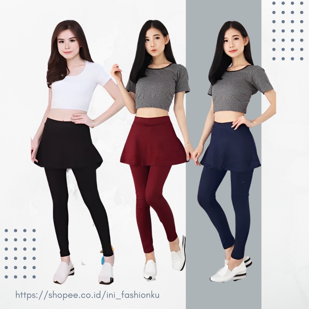 INF CELANA LEGGING PANJANG ROK 2IN1 LEJING ROK / LEGGING SPORT / BAHAN SPANDEK SPANDEX PREMIUM / CELANA LEGING LEJING LEGGING PANJANG / CELANA OLAHRAGA WANITA / SENAM ZUMBA / XL XXL XXXL / BB 35 - 120 KG