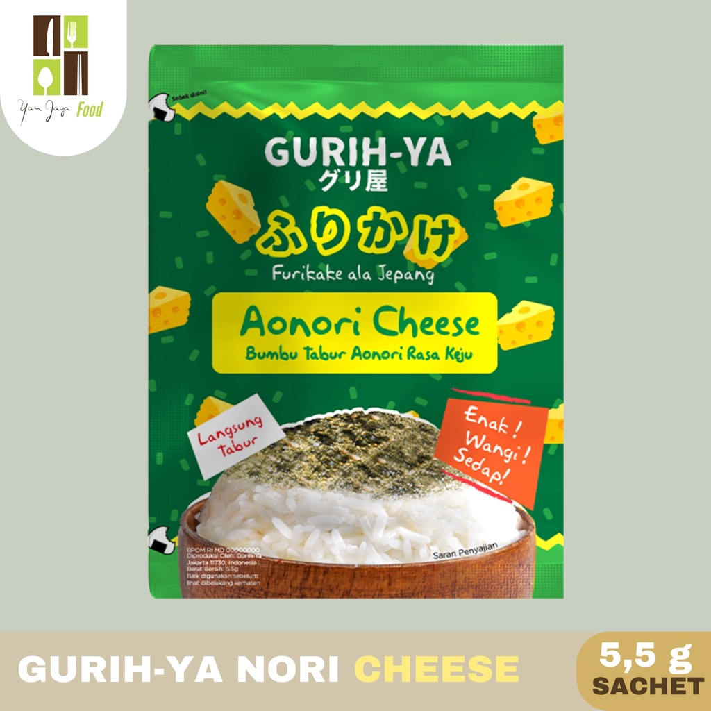 Gurih-Ya Nori Tabur Rumput Laut [Original/Pedas/Keju/Bonito] SACHET 5,5g