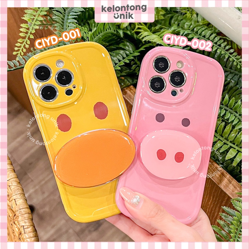 For iPhone - Piggy Duck Glossy Soft Case with Griptok