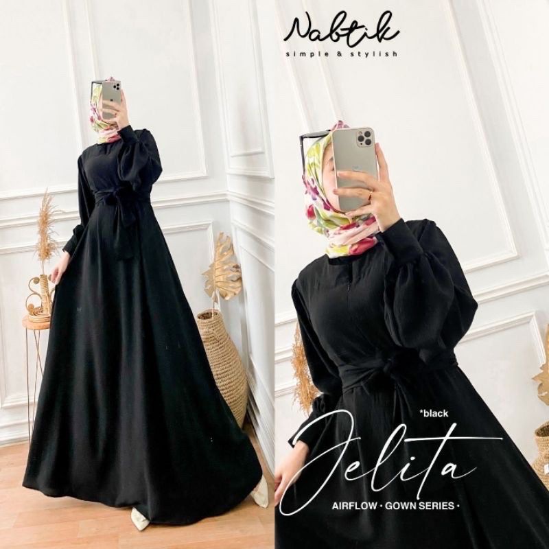 Gamis Muslimah Terbaru Jelita Dress Crinkle Airflow