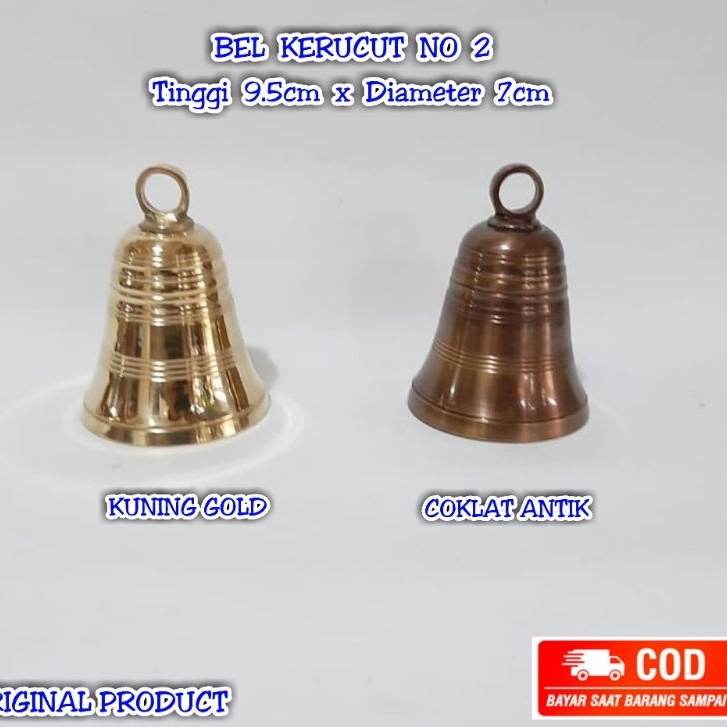 Bel Lonceng Klintingan Pintu Rumah Pagar Kuningan Kerucut No 2