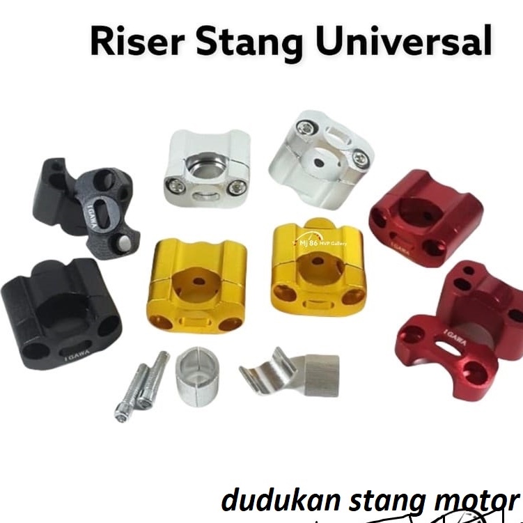 sepasang riser stang peninggi stang variasi full cnc dudukan stang cnc universal riser stang vixion cb150 ninja byson rxking tiger verza dll universal