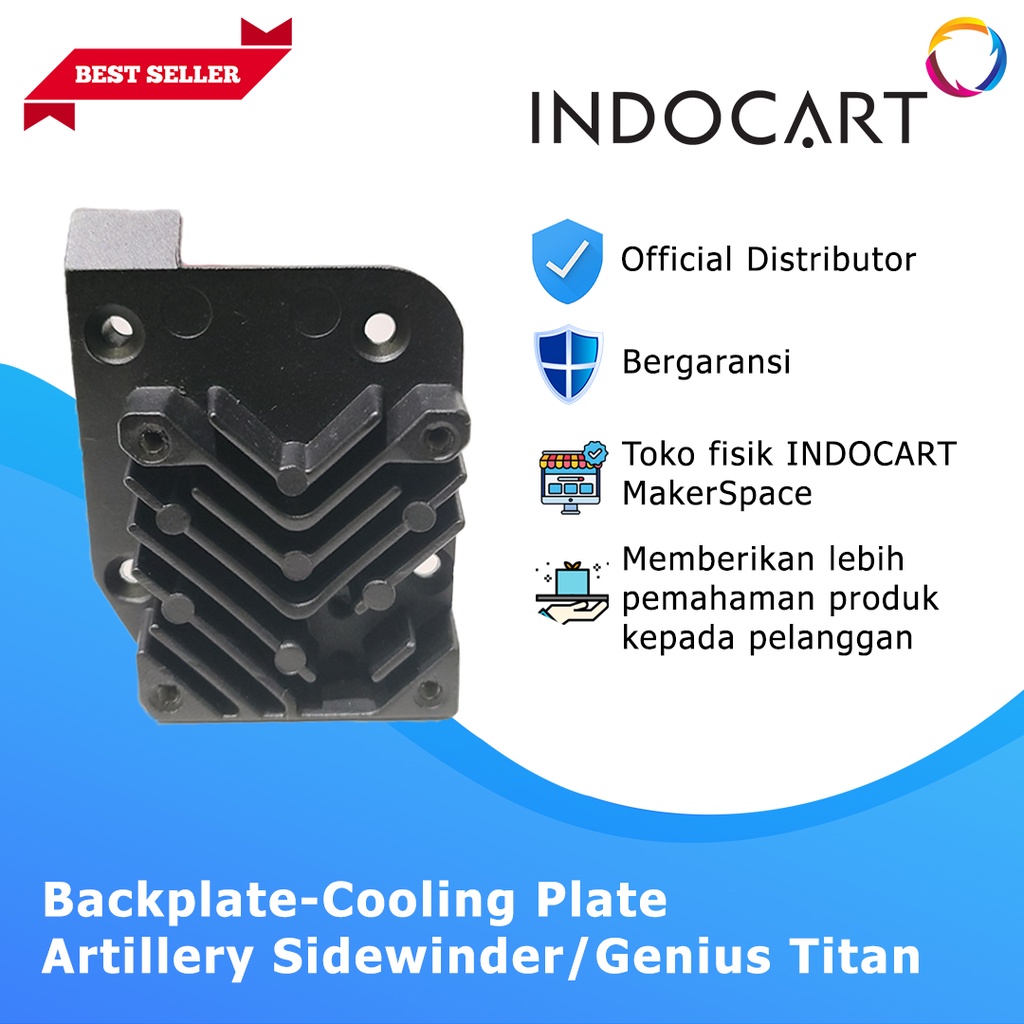 INDOCART Titan Extruder Backplate-Cooling Plate 3D Printer Artillery