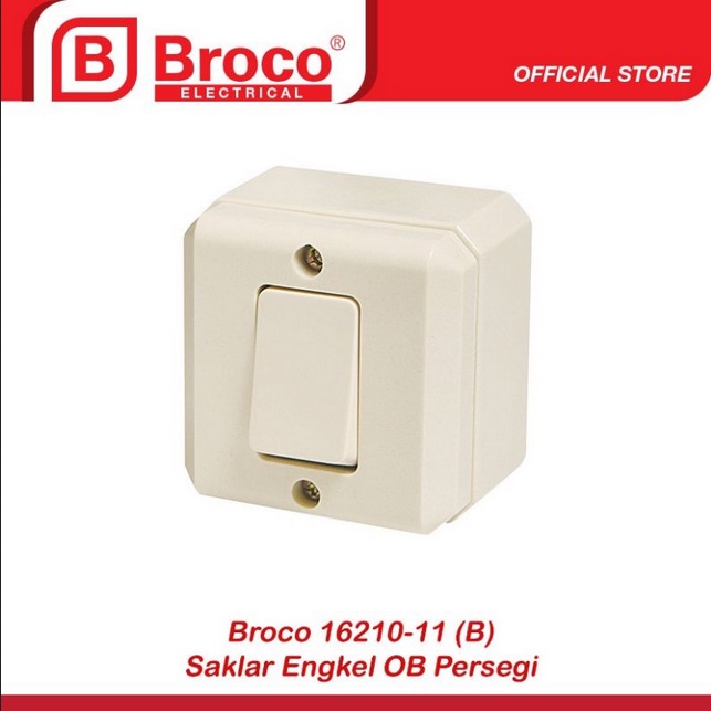 Saklar Tunggal Outbow BROCO 16210 Putih 10A/250V