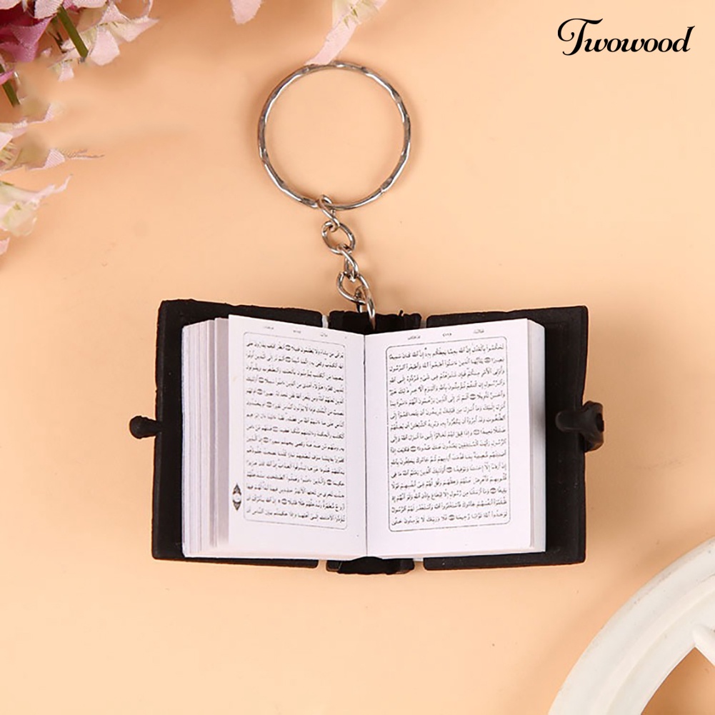 Twowood Gantungan Kunci Bentuk Quran Arab Mini Untuk Hadiah Ulang Tahun