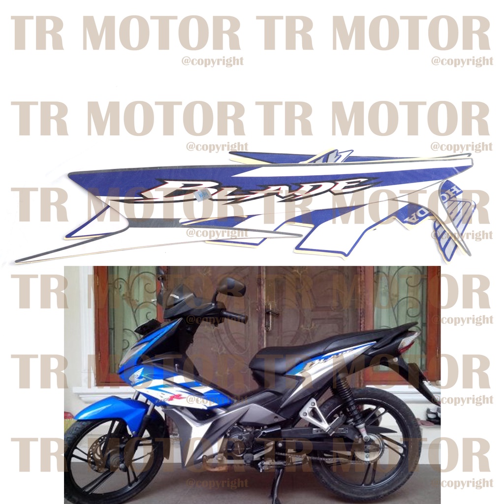 Stiker Motor Blade 110 2009 Sticker Striping Lis Full Set Motor